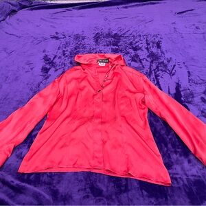 Crisca Elegant Women’s Coral 100% Silk Blouse